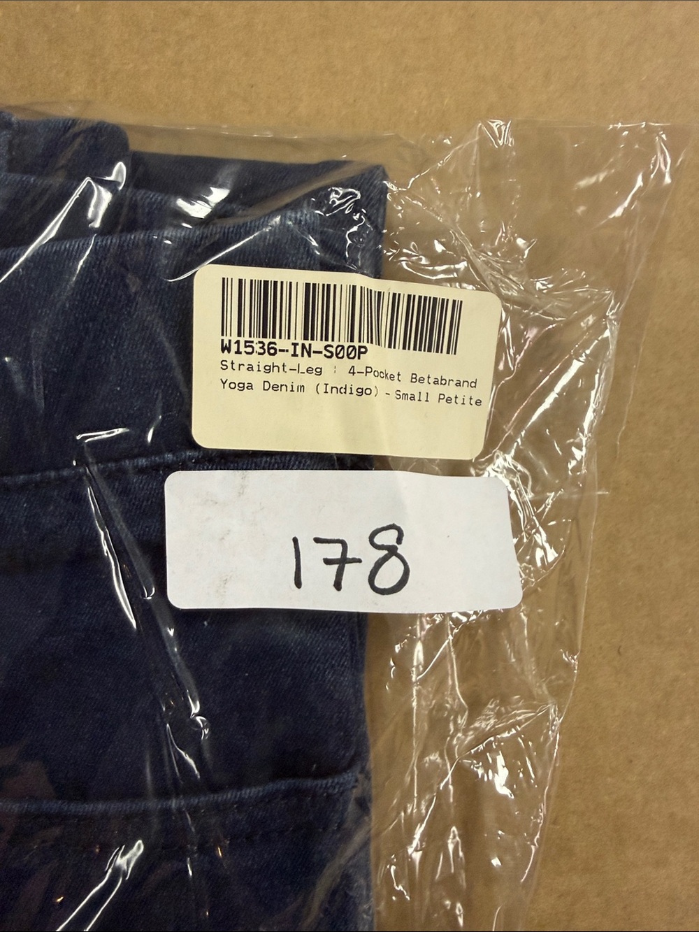 New Betabrand Straight Leg 4 Pocket Yoga Denim Jeans Small Petite Indigo - Picture 5 of 5